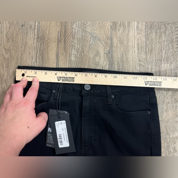 PAIGE Constance Skinny Slit Hem Black Jeans - Picture 9 of 13